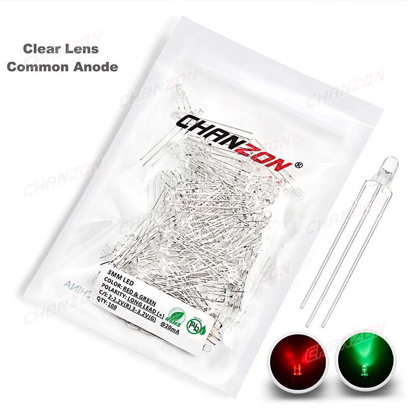 바이 컬러 3 mm LED 발광 다이오드 램프 100p - Hobby Is Science 리뷰 및 가격