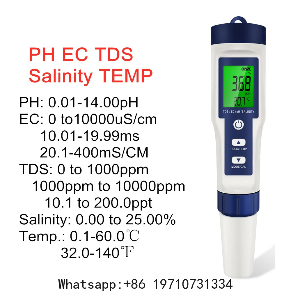5 in 1 디지털 PH 측정기 TDS EC 염도 온도 - Water Testing Kit 리뷰 및 가격