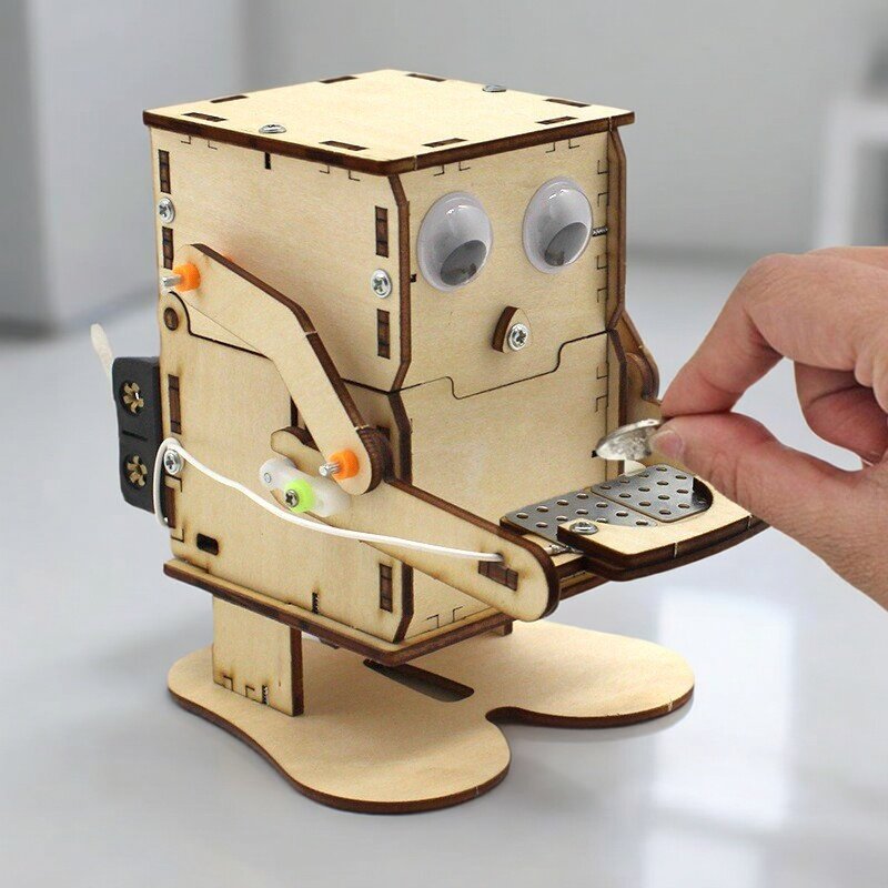 나무 조립 DIY 로봇 동전 먹는 모델 STEM 프로젝 - Science Project Robot 리뷰 및 가격