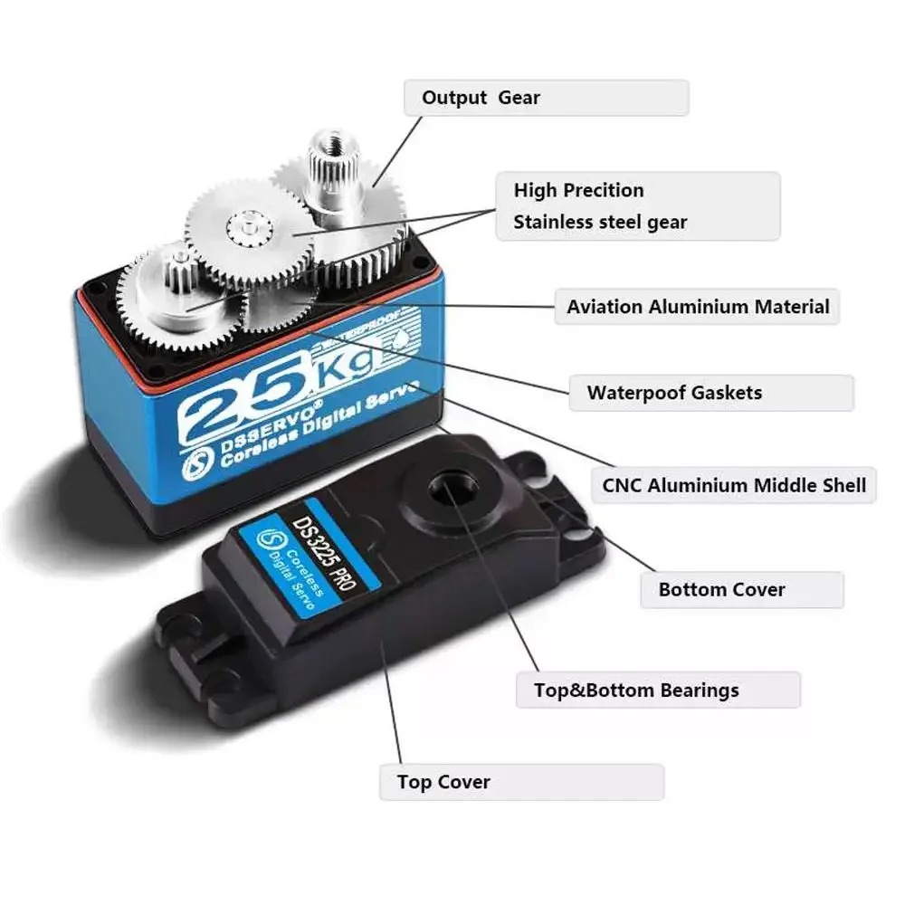 DS3225 Pro 25kg 코어리스 디지털 서보 RC - Robot Arm Motor 리뷰 및 가격