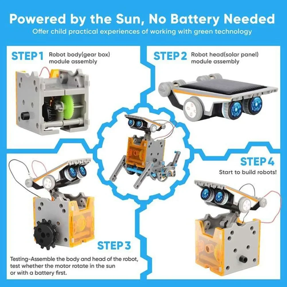 13 in 1 태양열 구동 로봇 과학 키트 DIY 빌딩 - Science Project Robot 리뷰 및 가격